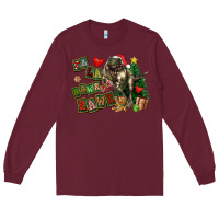 Burgundy Fa La La Trex Christmas Long Sleeve Tee - FaDigitalArtStudio