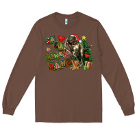 Chestnut Fa La La Trex Christmas Long Sleeve Tee - FaDigitalArtStudio