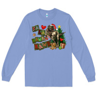 Colony Blue Fa La La Trex Christmas Long Sleeve Tee - FaDigitalArtStudio