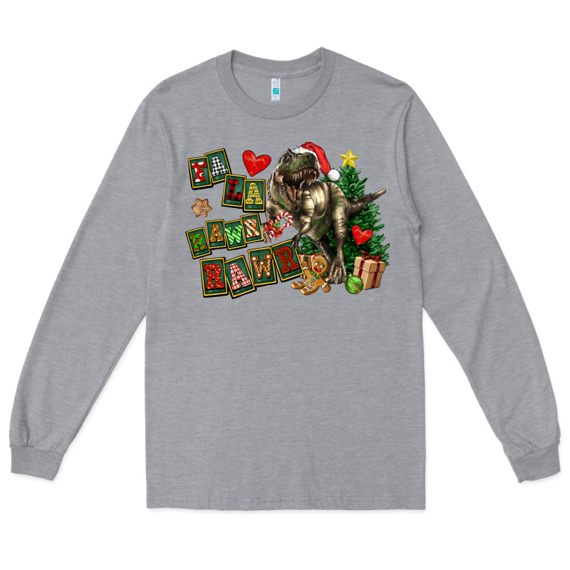 Fa La La Trex Christmas Long Sleeve Tee by FaDigitalArtStudio | Teevron