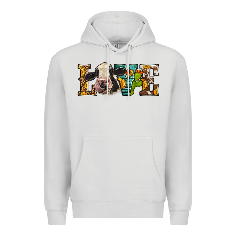 Western Love Holstein Cow Premium Hoodie by LillyAllenDesigns | Teevron