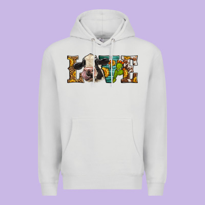 Western Love Holstein Cow Premium Hoodie Designed By Lillyallendesigns