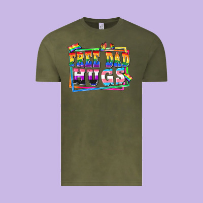 Free Dad Hugs Pride Vintage Tee Designed By Fadigitalartstudio