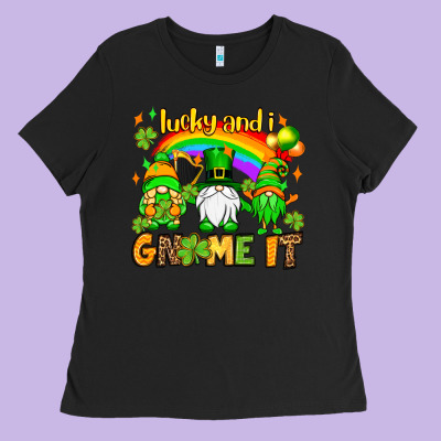 St. Patrick's Lucky And I Gnome It Ladies Tee Designed By Oliviacreatesart