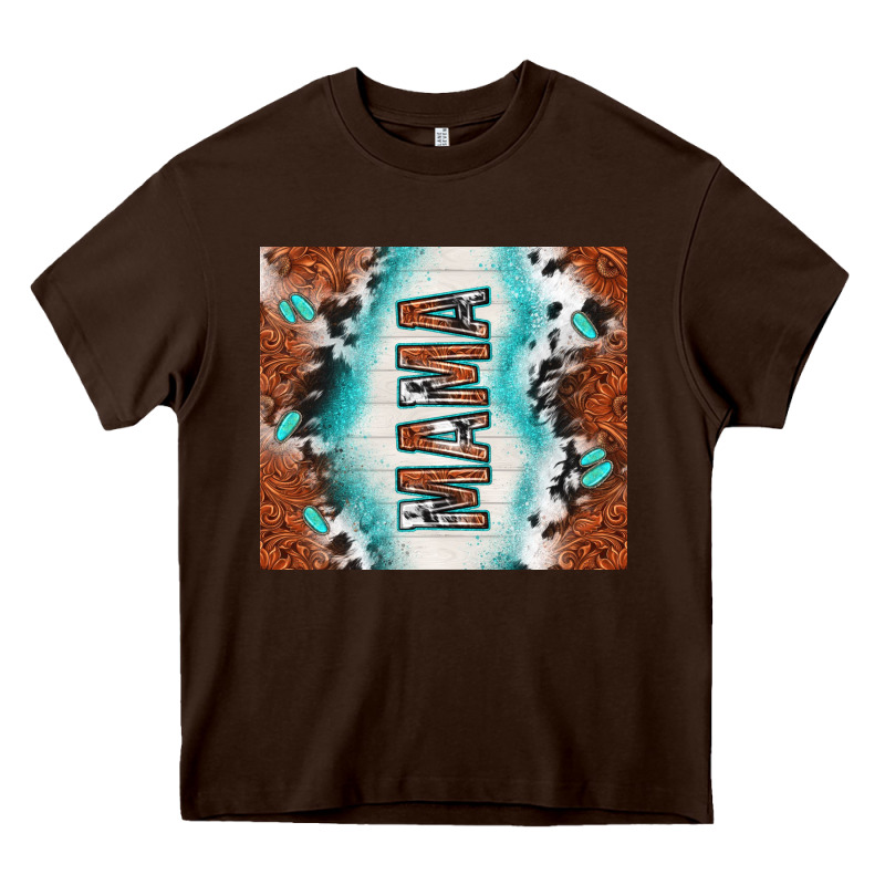 Tooled Leather And Cowhide Mama Heavy Core Tee by TumblerDesignByShophia | Teevron