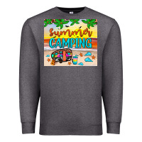 Charcoal Heather summer camping Premium Sweatshirt - JahusDesignShop
