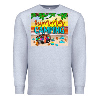 Heather Grey summer camping Premium Sweatshirt - JahusDesignShop