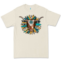 Bone texas longhorn sunflower background Premium Tee - RanaPortraitStore