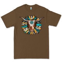 Cacao texas longhorn sunflower background Premium Tee - RanaPortraitStore