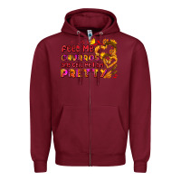 Burgundy feed me churros and tell me i am pretty Zipper Hoodie - AdoDesignShop