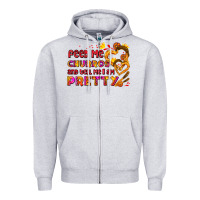 Heather Grey feed me churros and tell me i am pretty Zipper Hoodie - AdoDesignShop