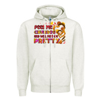 Oatmeal Heather feed me churros and tell me i am pretty Zipper Hoodie - AdoDesignShop