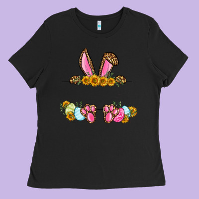 Western Easter Bunny Name Frame Ladies Tee Designed By Oliviacreatesart