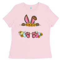 Bubblegum Pink Western Easter bunny name frame Ladies Tee - OliviaCreatesArt