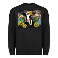 Black cow cactus and sunflower Heavyweight Sweatshirt - AdoDesignShop