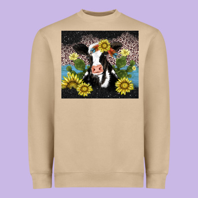 Cow Cactus And Sunflower Heavyweight Sweatshirt Designed By Adodesignshop