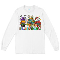 White hallothanksmas trucks Long Sleeve Tee - FaDigitalArtStudio