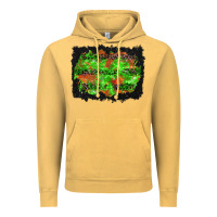 Vintage Mustard halloween leopard lines background Vintage Hoodie - BundleAndBundleShop