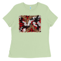 Matcha cowhide buffalo plaid leopad background Ladies Tee - CowCowDesign
