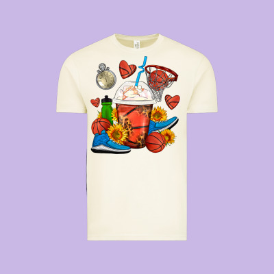 Basketball Frappe Coffee Vintage Tee Designed By Fadigitalartstudio