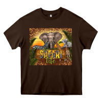Chocolate Brown safari life Heavy Core Tee - TumblerDesignByShophia