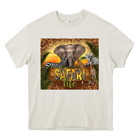 Cream safari life Heavy Core Tee - TumblerDesignByShophia