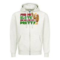 Oatmeal Heather feed me elote and tell me i am pretty Zipper Hoodie - AdoDesignShop