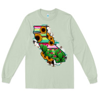 Matcha California Map Sunflower Cactus Serape Long Sleeve Tee - RanaPortraitStore