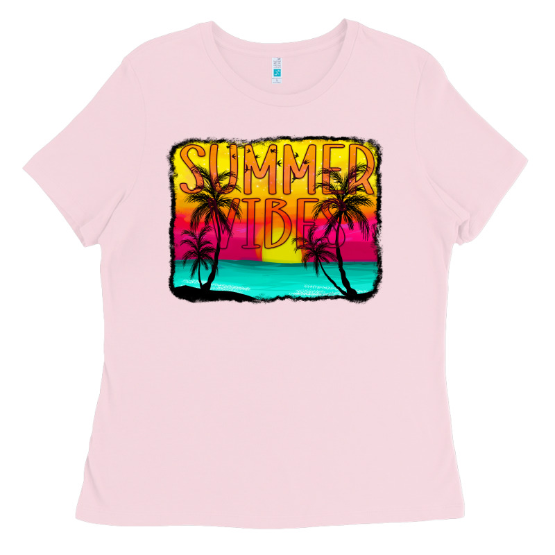 Summer Vibes Ladies Tee by CowCowDesign | Teevron
