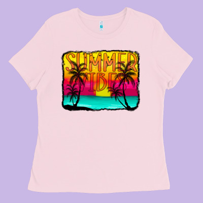 Summer Vibes Ladies Tee Designed By Cowcowdesign