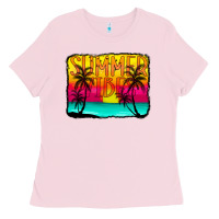 Bubblegum Pink summer vibes Ladies Tee - CowCowDesign