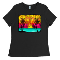 Black summer vibes Ladies Tee - CowCowDesign
