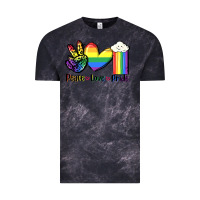 Cloud Black Peace love Pride Vintage Tee - FaDigitalArtStudio