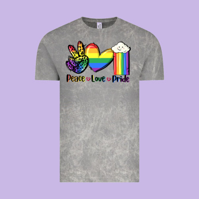 Peace Love Pride Vintage Tee Designed By Fadigitalartstudio