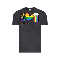 Vintage Black Peace love Pride Vintage Tee - FaDigitalArtStudio