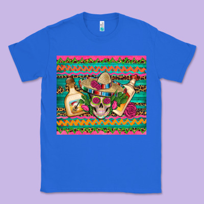 Mexican Tequila Skull Roses Cactus Sombrero Classic Tee Designed By Artiststas