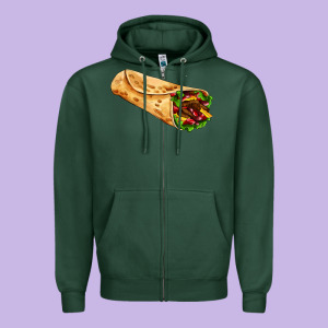 Burrito Zipper Hoodie Designed By Adodesignshop
