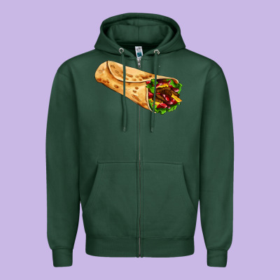 Burrito Zipper Hoodie Designed By Adodesignshop