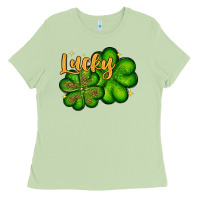 Matcha St. Patrick's Lucky and shamrock Ladies Tee - OliviaCreatesArt
