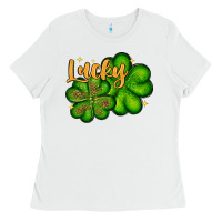 St. Patrick's Lucky And Shamrock Ladies Tee | Teevron