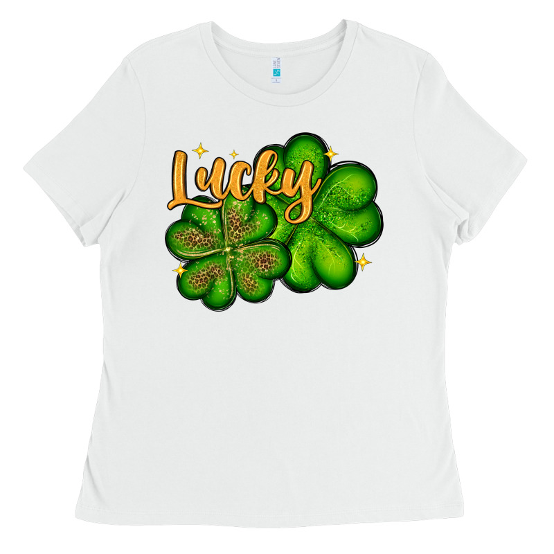 St. Patrick's Lucky And Shamrock Ladies Tee by OliviaCreatesArt | Teevron