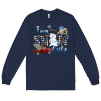 Navy I am Snow Cute Long Sleeve Tee - FaDigitalArtStudio
