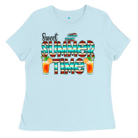 Baby Blue sweet summer time cocktail Ladies Tee - CowCowDesign