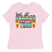 Bubblegum Pink sweet summer time cocktail Ladies Tee - CowCowDesign