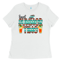 White sweet summer time cocktail Ladies Tee - CowCowDesign