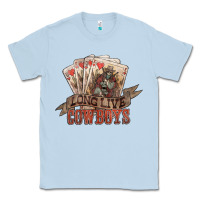 Dusty Blue Long live cowboys cards Classic Tee - HowdyJamesFarm