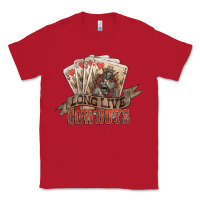 Red Long live cowboys cards Classic Tee - HowdyJamesFarm