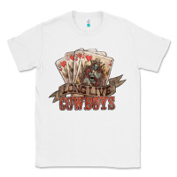 White Long live cowboys cards Classic Tee - HowdyJamesFarm