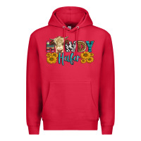 Cardinal Western Howdy Heifer With Simmental Cow Premium Hoodie - LillyAllenDesigns