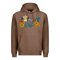 Chestnut Western Howdy Heifer With Simmental Cow Premium Hoodie - LillyAllenDesigns